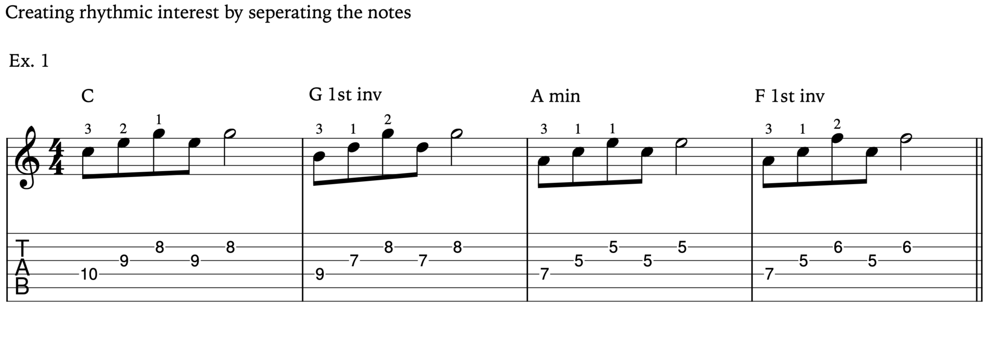 triad chords in a progression example 1