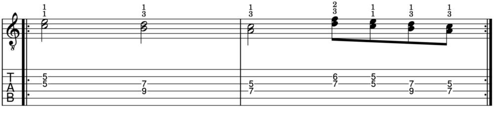 interval of 3rds below the melody example