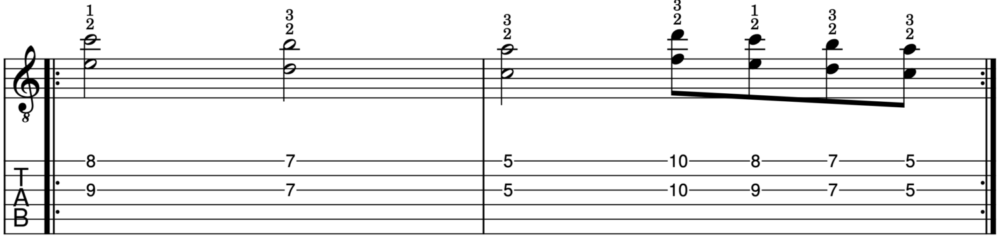 interval of 6ths above the melody example