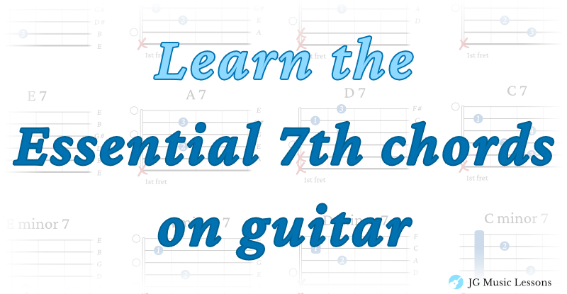 Essential 7th chords on guitar banner
