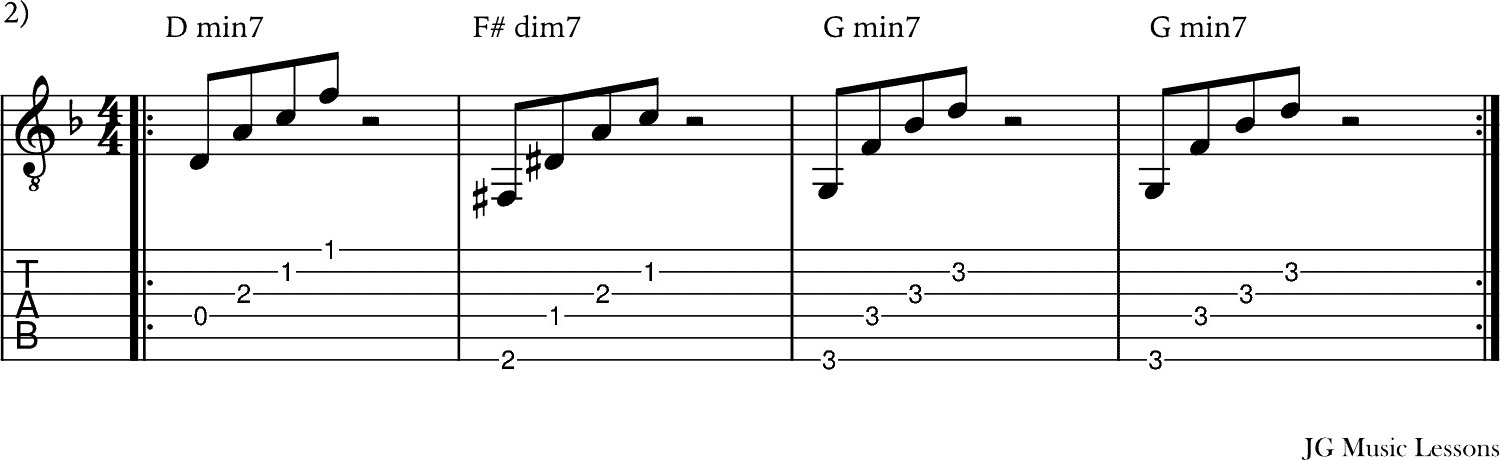 diminished chord progression example 2