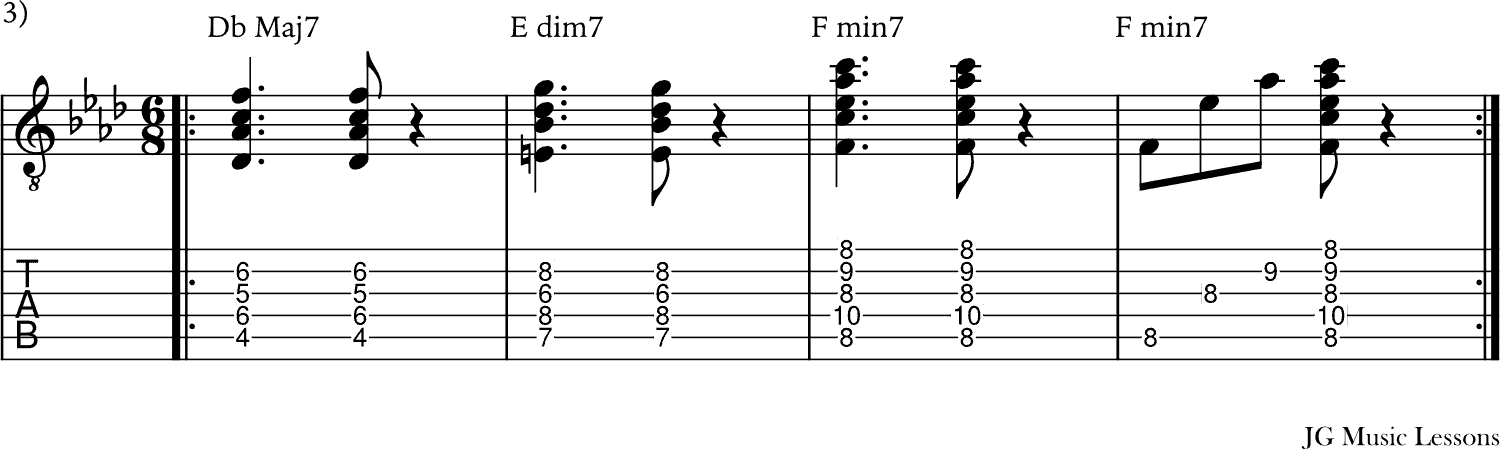 diminished chord progression example 3