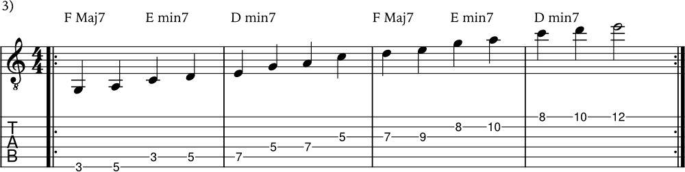 Pentatonic scale musical application example 3
