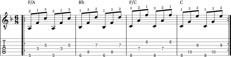 Spread triad chord example 8