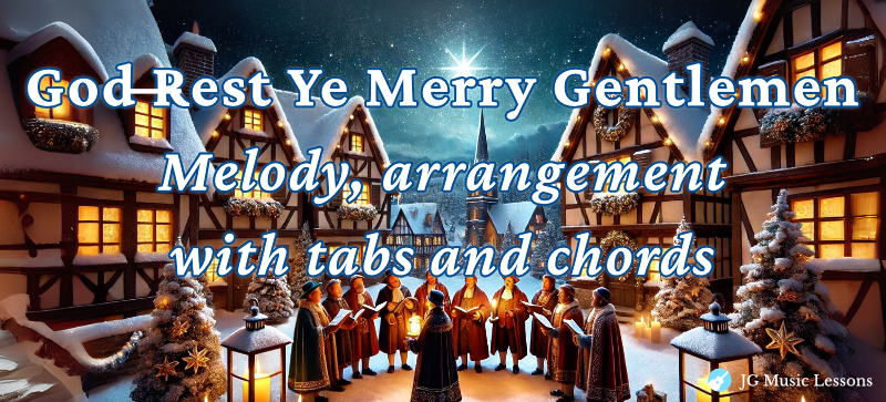 God Rest Ye Merry Gentlemen guitar lesson banner