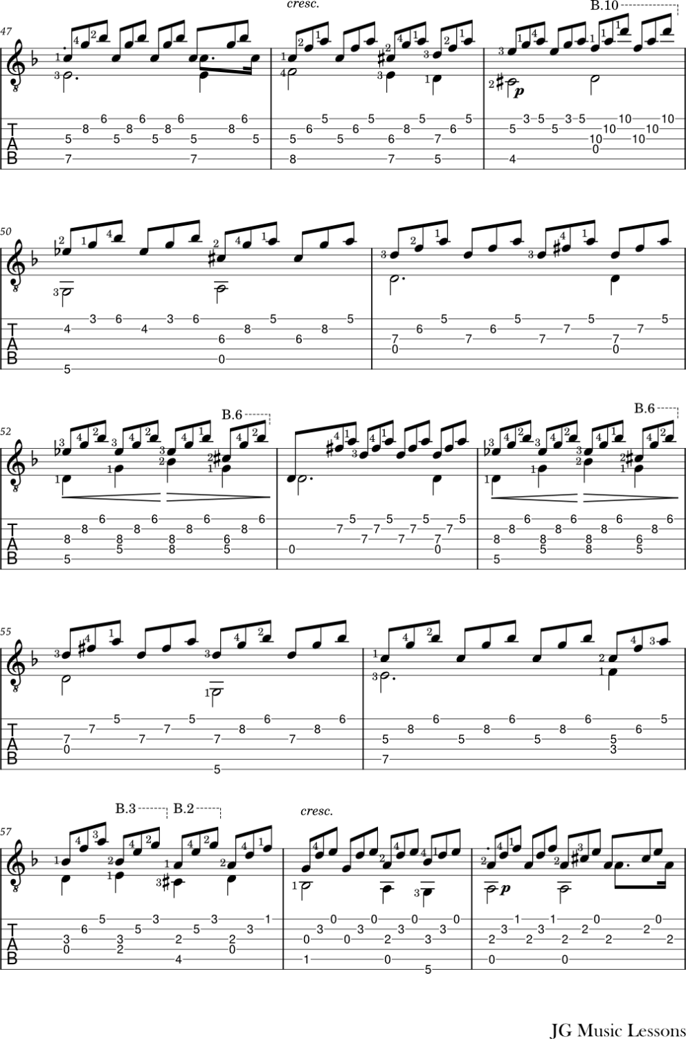 Moonlight Sonata guitar arrangement page 5