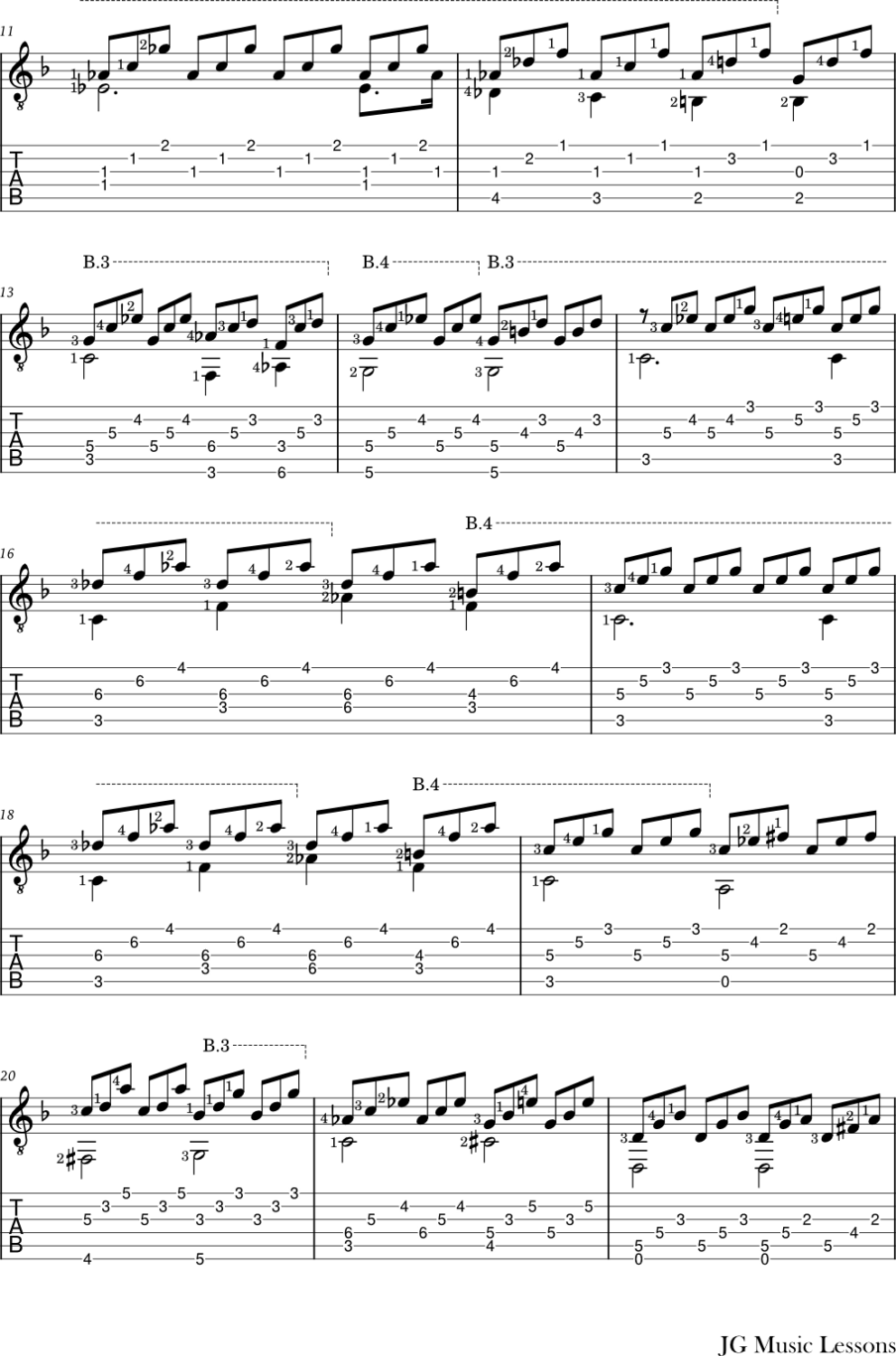 Moonlight Sonata guitar arrangement page 2