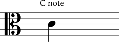 note in C clef example