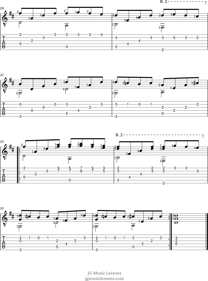Canon in D guitar tabs page 4