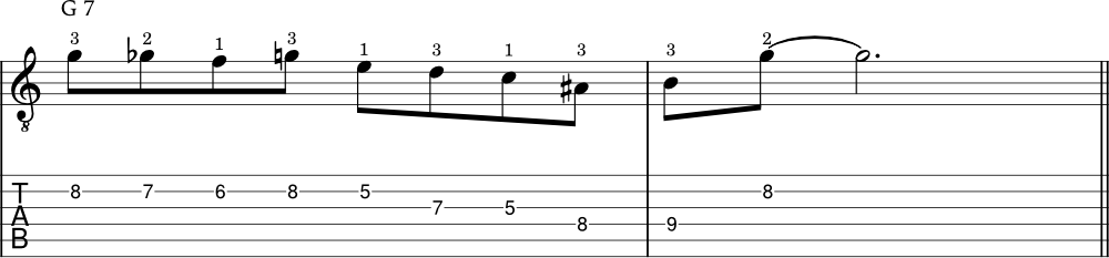 jazz lick using the dominant bebop scale