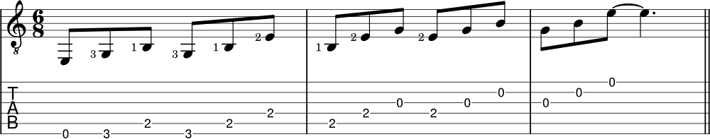 3 note triad chord pattern example