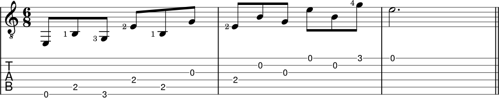 Note skipping triad chord pattern example