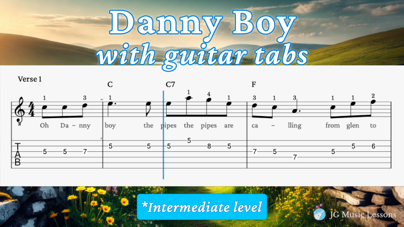 Danny Boy guitar tabs banner