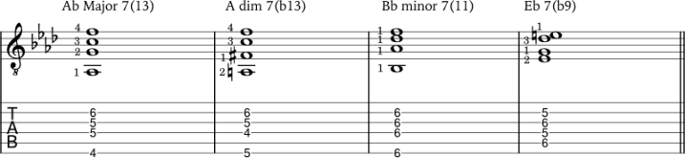 How To Play Jazz Guitar Chords 70 Chords And Application Examples Jg Music Lessons 4255