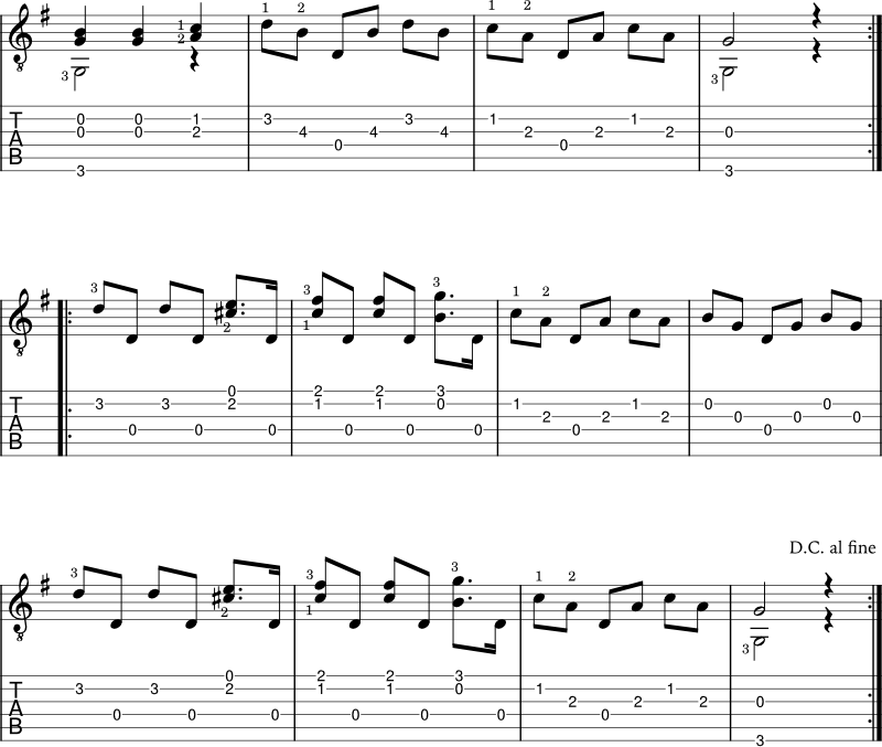 Waltz in E minor Carulli Opus 241 No. 21 - page 2