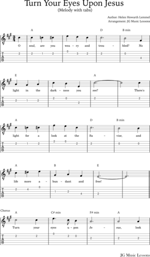 Turn Your Eyes Upon Jesus Guitar Chords, Tabs, And Arrangement - JG ...