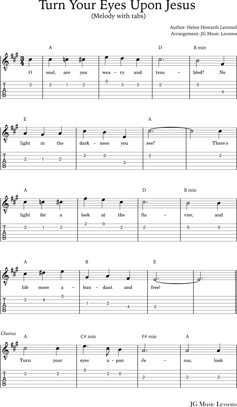 Turn Your Eyes Upon Jesus guitar tabs 1