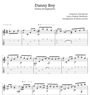 Danny boy guitar sheet music store bannner 2