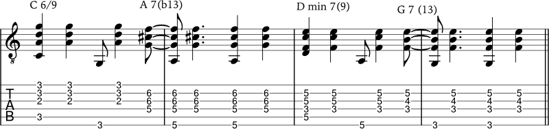 Bossa nova rhythms with a chord progression