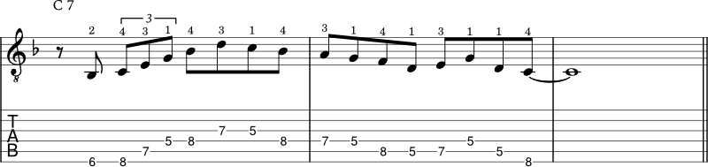 Dominant 7 arpeggio example 3