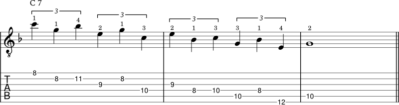 Dominant 7 arpeggio example 2