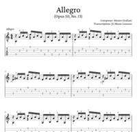 Allegro by Giuliani (Opus 50, No. 13) - PDFs