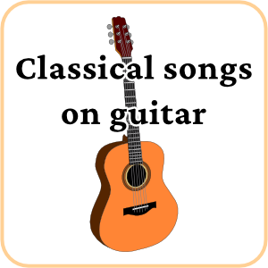 Classical songs on guitar banner