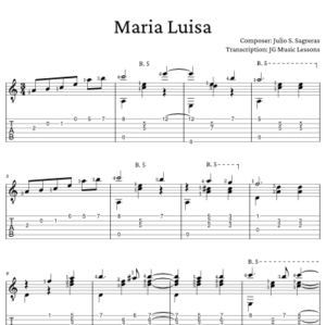 Maria Luisa - Sagreras guitar tabs preview